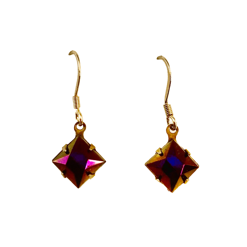 Red crystal drop earrings
