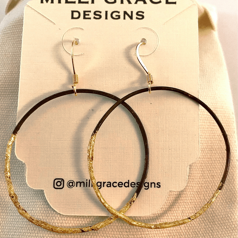 Hammered hoop earrings